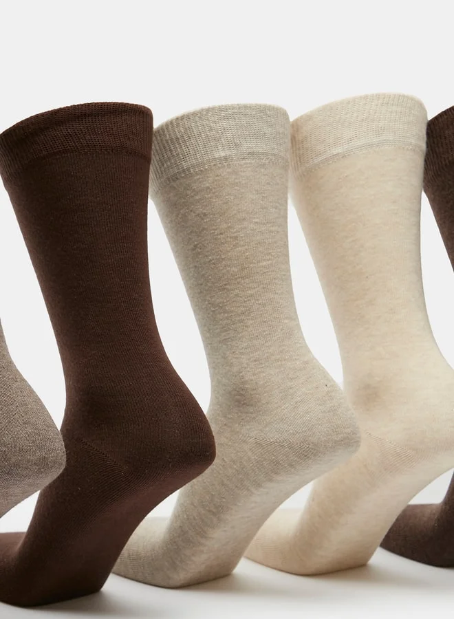 دوتشيني Men's Solid Calf Length Socks - Set of 5