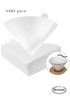 100pcs Coffee Filters V60 Cone Paper White Coffee Filters Unbleached Paper Filters Compatible with Pour Over Drippers 2-4 Cups Size 02 Coffee Filters v60