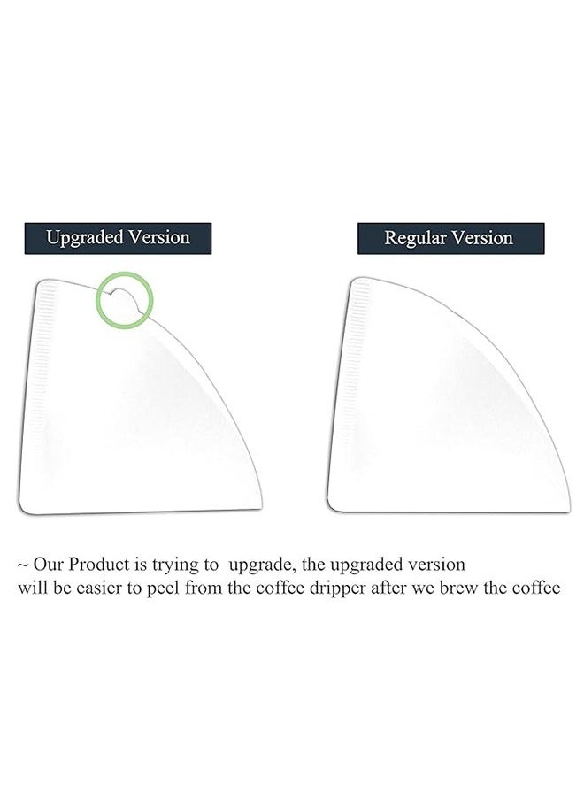 Ocean - 100pcs Coffee Filters V60 Cone Paper White Coffee Filters Unbleached Paper Filters Compatible with Pour Over Drippers 2-4 Cups Size 02 Coffee Filters v60 - Image 1