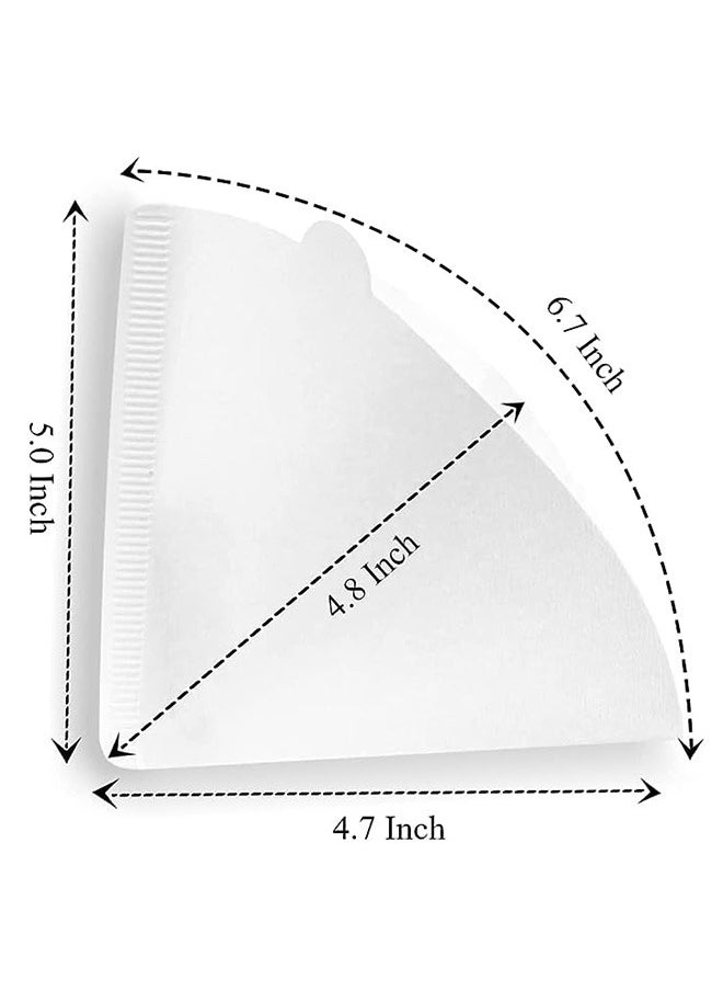 Ocean - 100pcs Coffee Filters V60 Cone Paper White Coffee Filters Unbleached Paper Filters Compatible with Pour Over Drippers 2-4 Cups Size 02 Coffee Filters v60 - Image 1