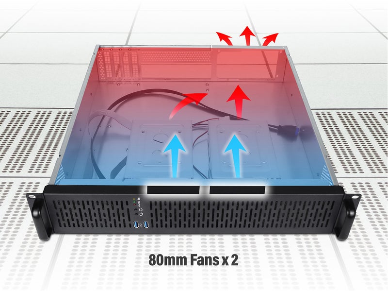 Rosewill 2U Server Chassis Rackmount Case | 4 x 3.5 Bays | 2 x 2.5 Devices | Micro-ATX Compatible | 2 x 80mm PMW Fans | 2 x USB 3.0 | RSV-Z2800U - Image 3