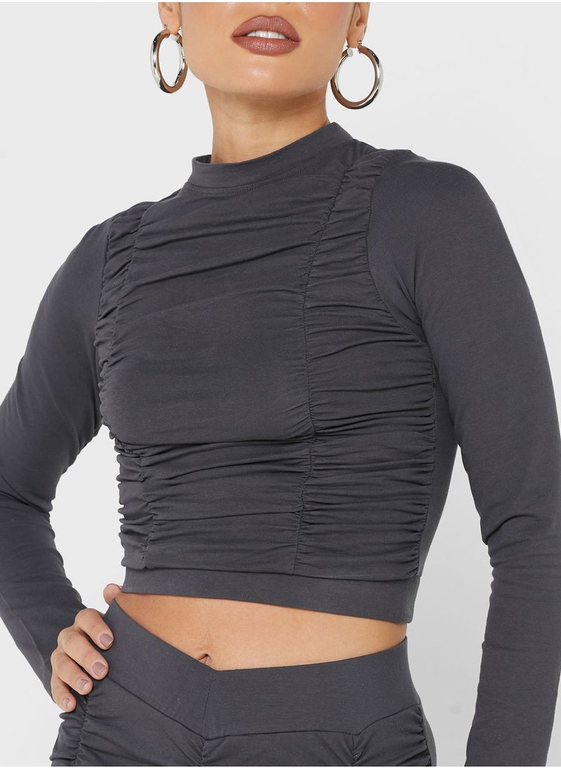 PUBLIC DESIRE - Crew Neck Crop Top - Image 1