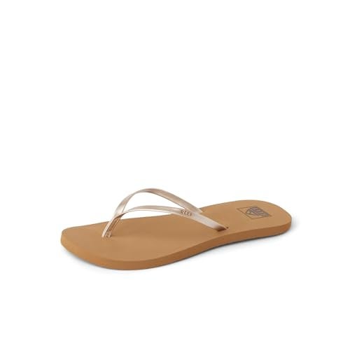 Reef Bliss Nights Womens Flip Flop, Super Lightweight and Soft Footbed, Thin Strap Beach Sandal, Tan/Champagne, 8 - Image 4