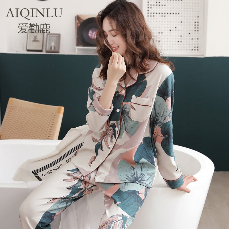 Pajamas Women'S Cotton Long Sleeve Thin Large Size 5Xl Cardigan Middle-Aged Set 100% Cotton Homewear - Image 5