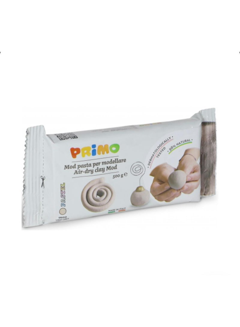 PRIMO Air-drying clay and ceramic paste, 500g, gray color, non-toxic, for young artists from Primo Italy - Image 1