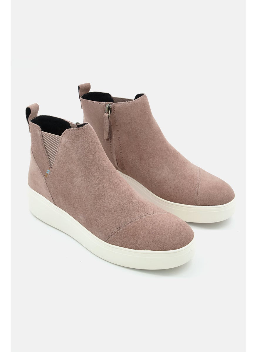 TOMS Women Jamie High Cut Zipper Closure Shoes, Tan  - Image 1