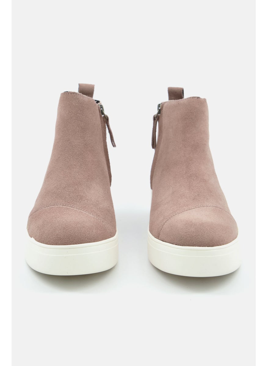 TOMS Women Jamie High Cut Zipper Closure Shoes, Tan  - Image 3