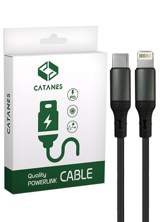 CATANES USB-C to Lightning Fast Charging Cable (1M) - PD Supported, MFi-Certified, Durable Nylon Braided Design - Image 1
