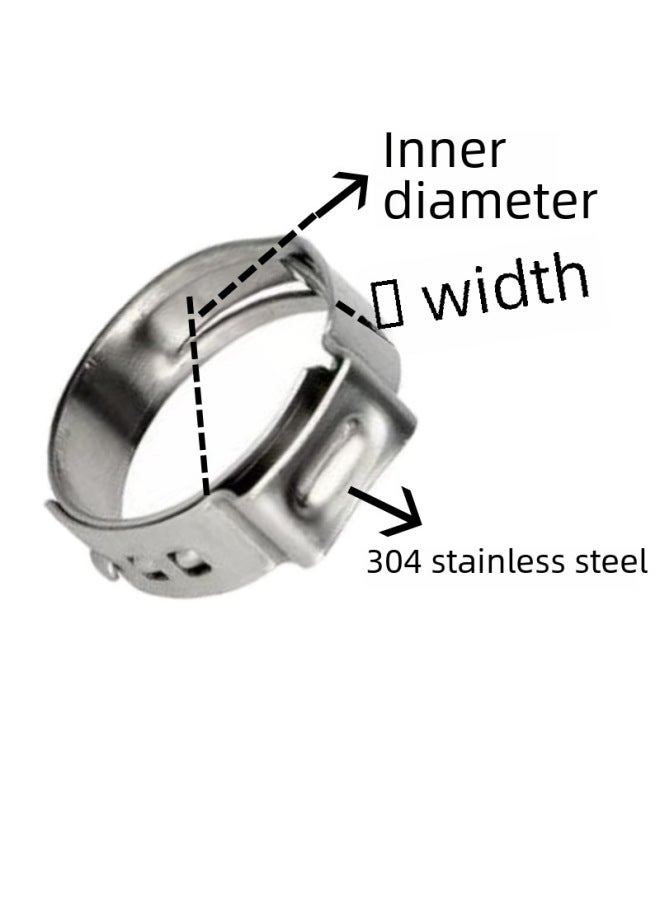 Fastening Thick Pipe Buckle Single Ear 304 Stainless Steel Stepless Clamp Throat Band Water Oil And Gas Pipe Clamp Strong Holding Ring Hoop-Specifications And Models:11.2-13.3mm  - Image 3