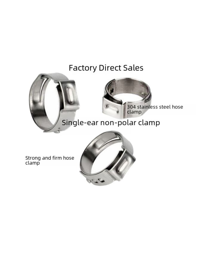 Fastening Thick Pipe Buckle Single Ear 304 Stainless Steel Stepless Clamp Throat Band Water Oil And Gas Pipe Clamp Strong Holding Ring Hoop-Specifications And Models:11.2-13.3mm  - Image 2