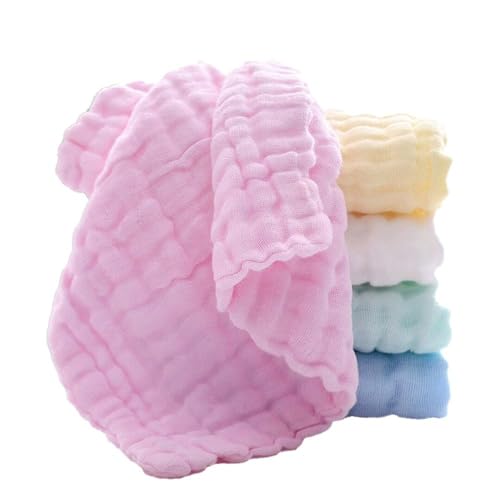 TERI BERI Muslin Cotton Face Towels for New Born Baby Extra Soft Hankies Reusable Napkins for Infants Toddlers Baby Care Soft & Absorbent - Pack of 5 (Multicolour) - Image 1