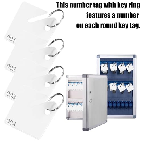 TOTDTDA 100 Pcs Key Tags Plastic Slotted Tags with Upgrade Round Ring, White Square Hanging Tags with Number(1-100) for Key Cabinets Boxes Lockers Sturdy Frosted Item Identifiers for Home Office and Garage - Image 3