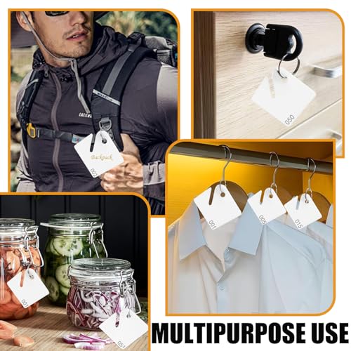 TOTDTDA 100 Pcs Key Tags Plastic Slotted Tags with Upgrade Round Ring, White Square Hanging Tags with Number(1-100) for Key Cabinets Boxes Lockers Sturdy Frosted Item Identifiers for Home Office and Garage - Image 5