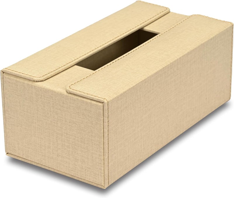 FIS Rectangular Tissue Box Holder with Magnetic Bifold Lid - Cream Color - Image 1