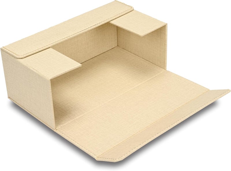 FIS Rectangular Tissue Box Holder with Magnetic Bifold Lid - Cream Color - Image 4