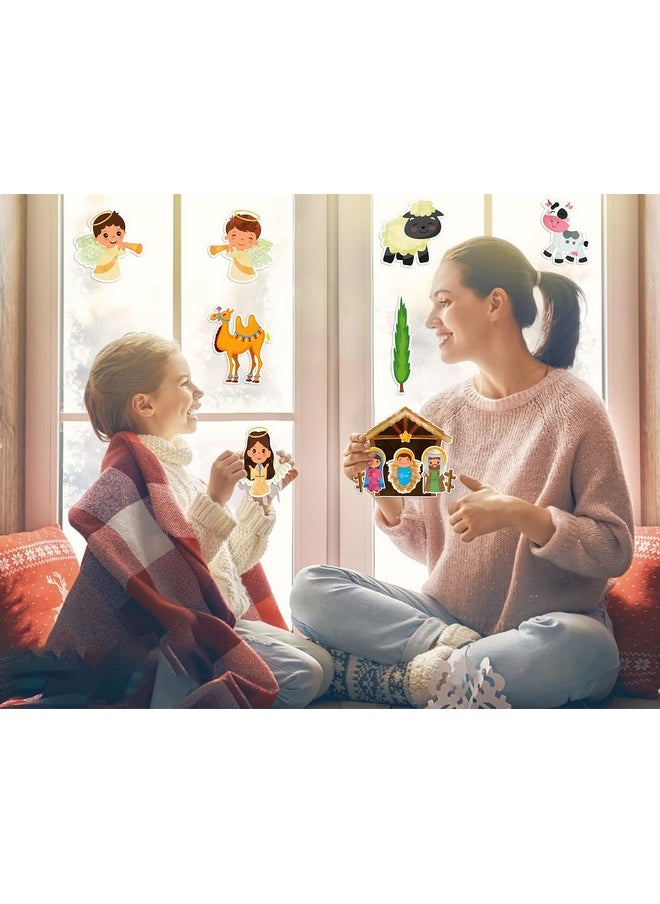 WaaHome - Jesus Is Born Christian Bulletin Board Decorations Set 38Pcs Religious Nativity Scene Cutouts Birth Of Jesus Bulletin Board Borders For Kids Christmas Sunday School Classroom Decorations - Image 1