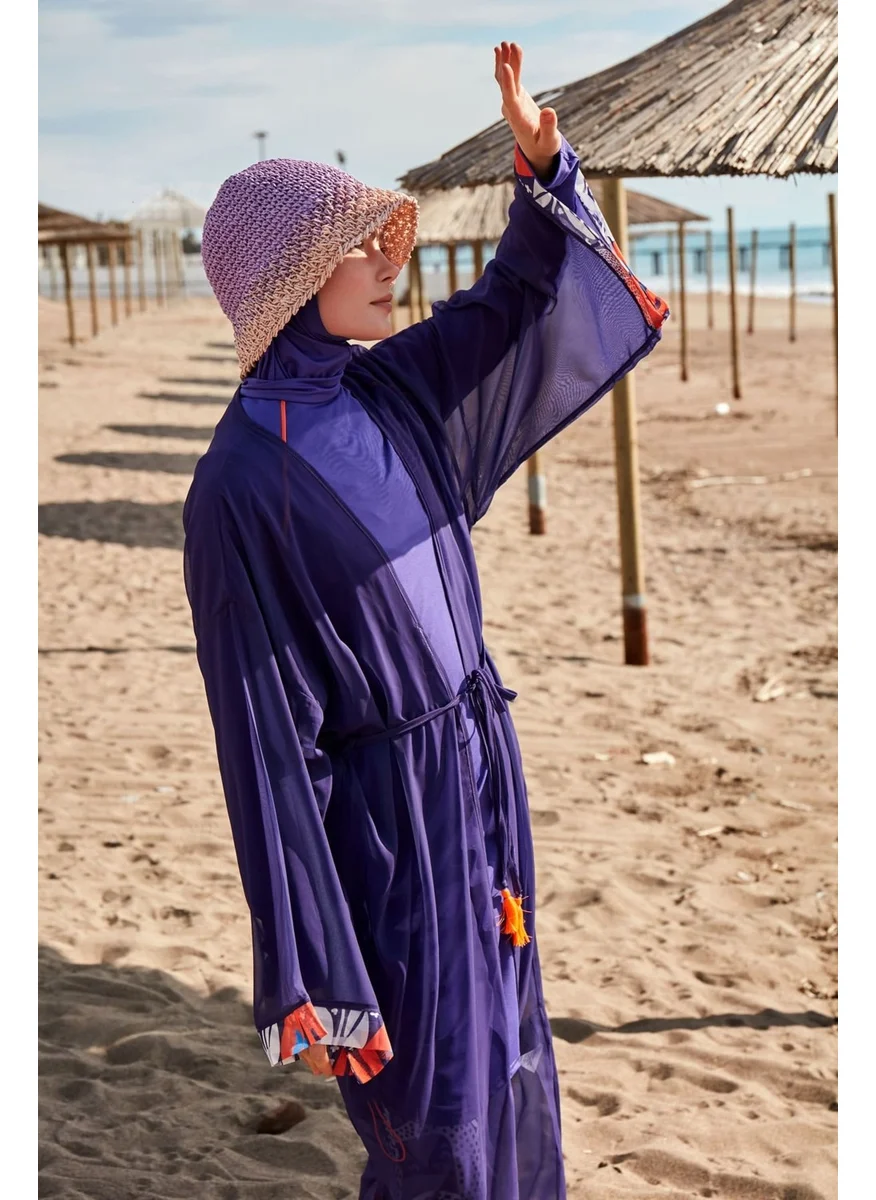 Marina Patterned Purple Kimono CAFTAN P2420