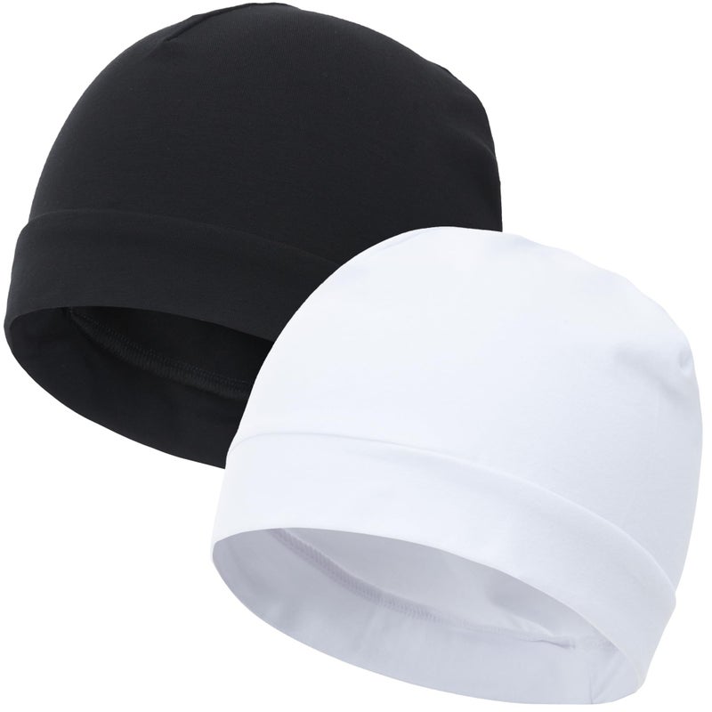 vidsel 100% Cotton Skull Caps for Men Women Breathable Night Cap Sleep Hats Soft Lightweight Running Beanie Helmet Liner - Image 1