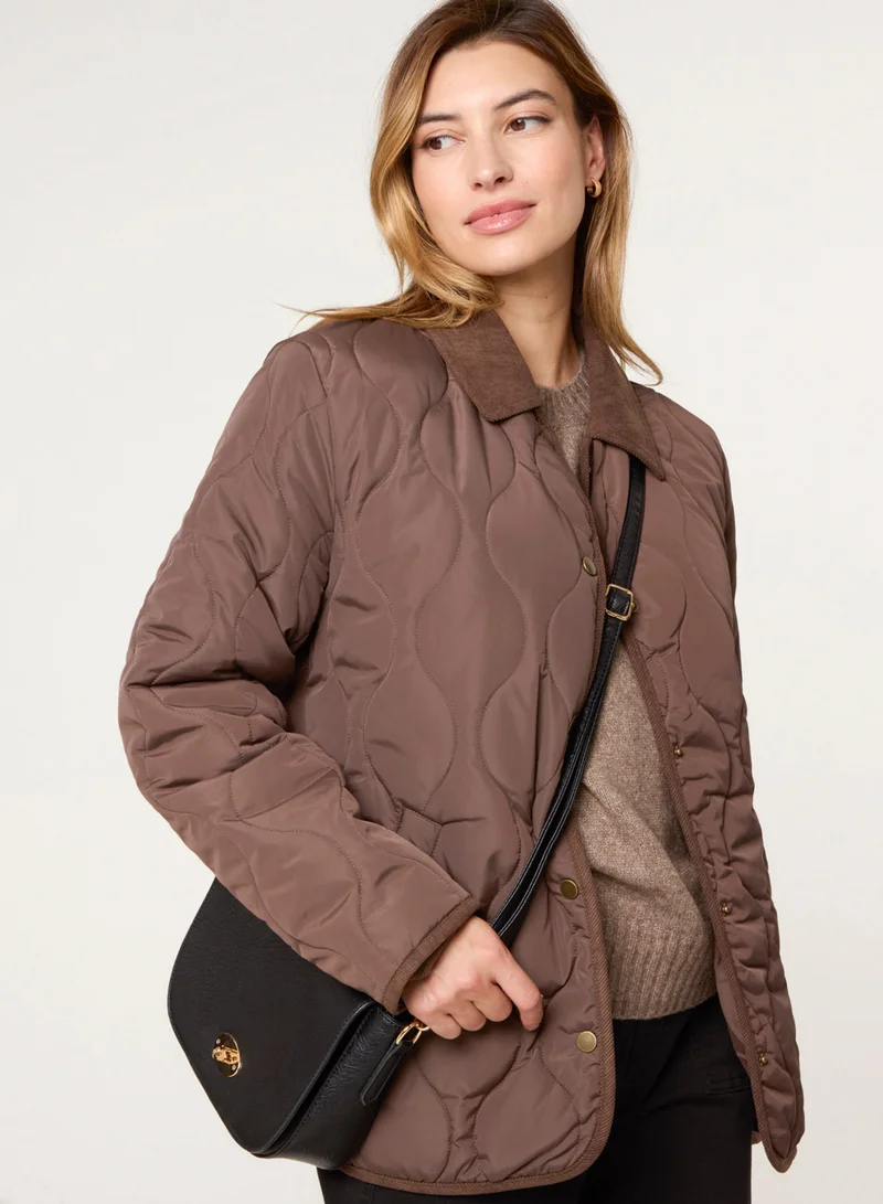 بلو فانيلا Quilted Cord Collar Coat