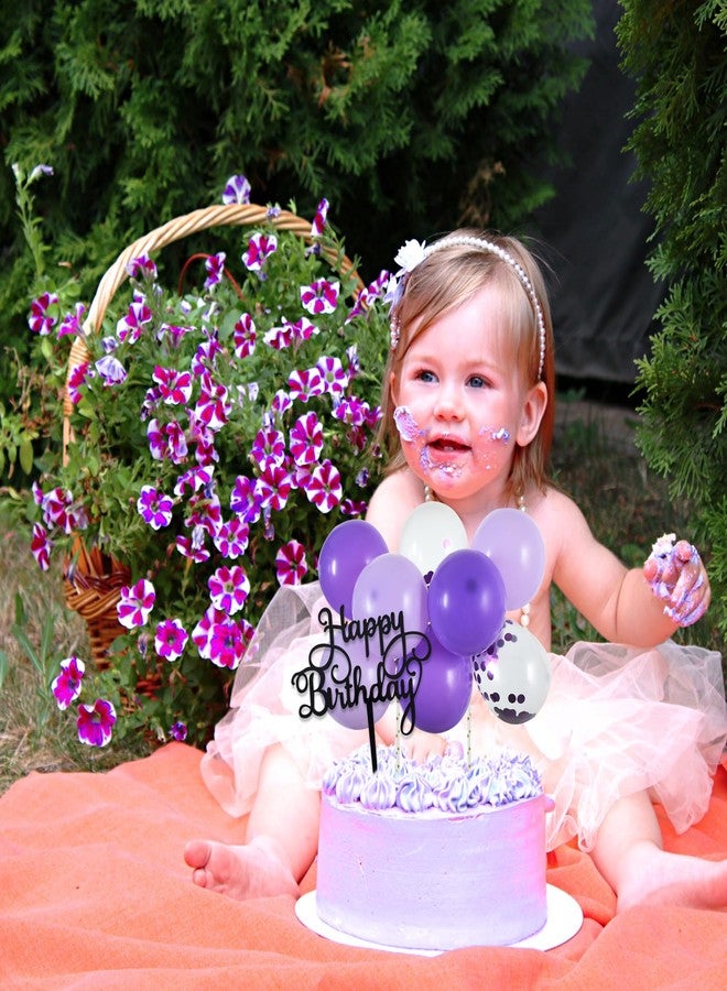 بيشيدا زينة كب كيك عيد ميلاد سعيد من BEISHIDA - زينة كعكة عيد ميلاد على شكل سحابة صغيرة من البالونات الأرجوانية لذكرى الزفاف وحفلات استقبال المولود الجديد - Image 4