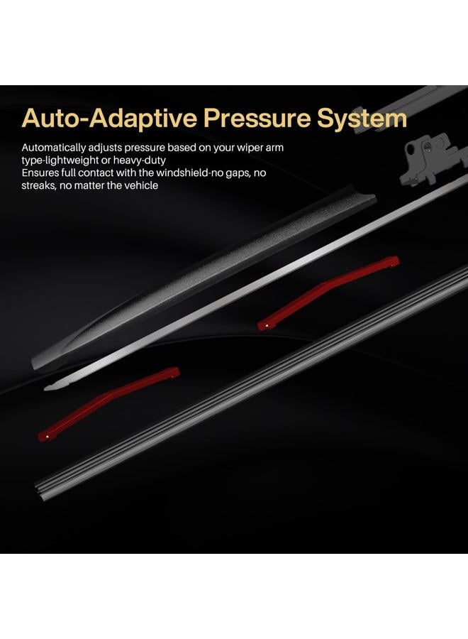 DOG TAIL 7-In-1 Windshield Wiper Blades for My Car 26"+16" with Multiple Adapter for Most Vehicles, Automotive Replacement All-Season OEM Windshield Wiper Blades with Durable Rubber Formula - Image 4