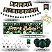 IHEPYQ Green Black Birthday Decorations Happy Birthday Banner Backdrop Balloons Honeycomb Balls Star Foil Balloons Stars Hanging Swirls Cake Topper for Baby Boys Girl Men Women Birthday Decoration - Image 4