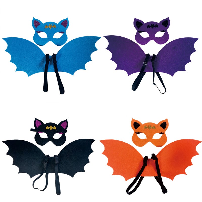 Halloween Bat Wings and Mask Set for Kids Non-Woven Cosplay Costume Accessory - Image 2
