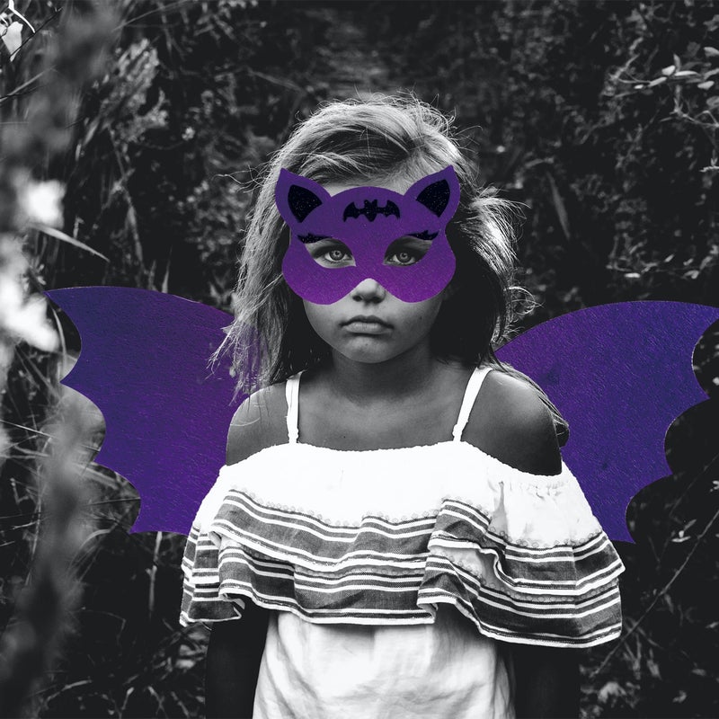 Halloween Bat Wings and Mask Set for Kids Non-Woven Cosplay Costume Accessory - Image 4