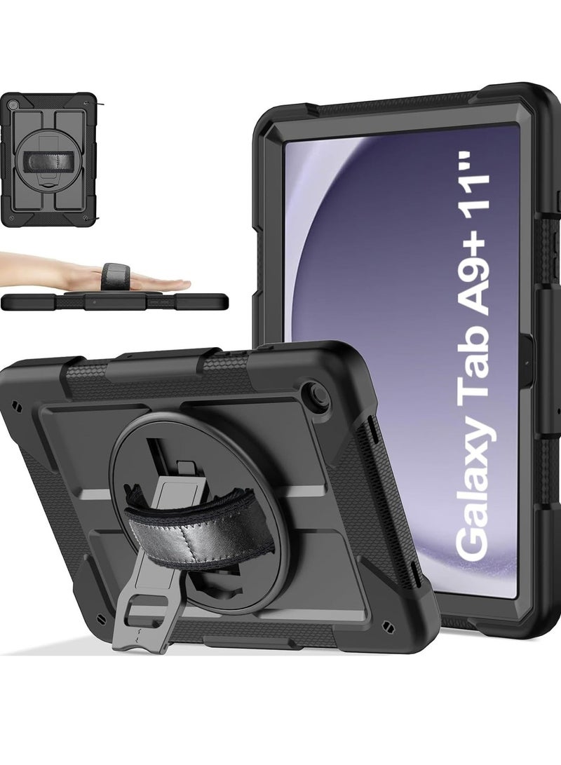 ELTRAZONE Smart Case for Galaxy Tab A9 Plus/A9+ 5g 11 Inch 2023 SM-X210 SM-X215 SM-X216 SM-X218, Slim Stand Hard Back Shell Protective Cover Folio Case for Galaxy Tab A9 Plus 2023 -Black - Image 1