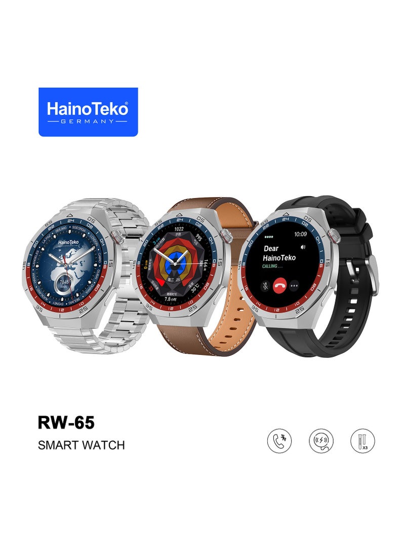 هينو تيكو ساعة HainoTeko GT5 Pro (RW-65) مع 3 أحزمة – ساعة ذكية متطورة للصحة واللياقة - Image 2