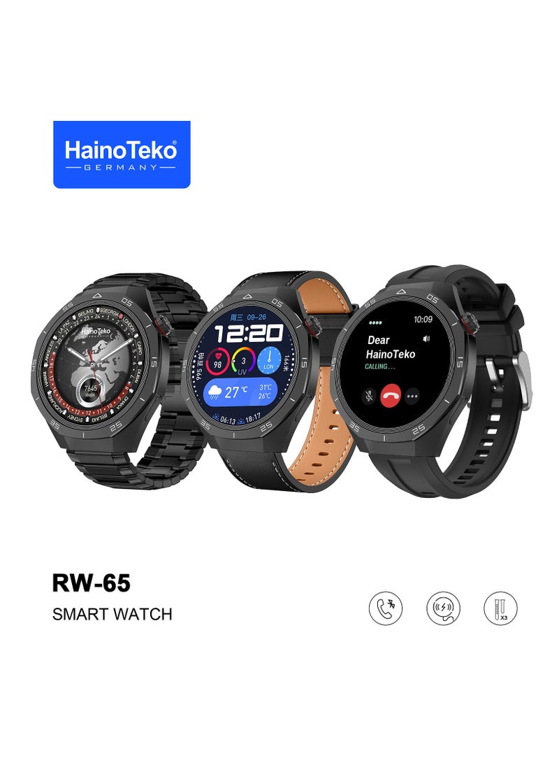 هينو تيكو ساعة HainoTeko GT5 Pro (RW-65) مع 3 أحزمة – ساعة ذكية متطورة للصحة واللياقة - Image 1