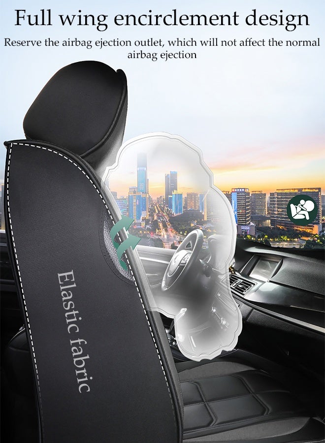 DUNISO Car Seat Cover,Universal Fully Wrapped Seat Cushion, Artificial Leather Car Backrest Seat Cover,  Wear Resistant And Anti Slip, Suitable For All Seasons, Suitable For Most Car Seats  - Image 5