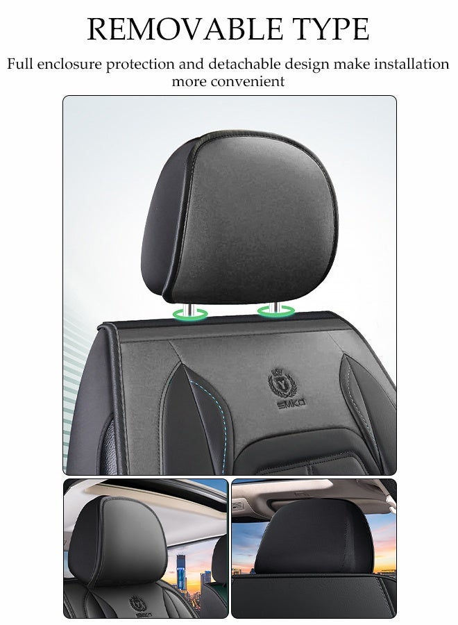 DUNISO Car Seat Cover,Universal Fully Wrapped Seat Cushion, Artificial Leather Car Backrest Seat Cover,  Wear Resistant And Anti Slip, Suitable For All Seasons, Suitable For Most Car Seats  - Image 3