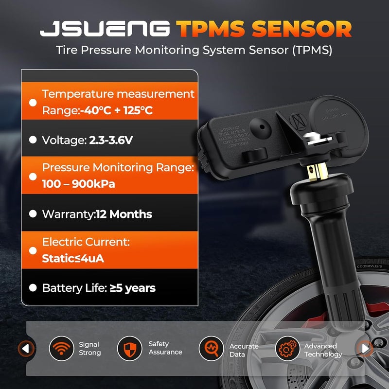 Jsueng Ford TPMS Sensor, 315Mhz Tire Pressure Monitoring System Sensor fit for 09-14 Ford F150 F250 F350, Expedition Explorer Fusion Mustang, Lincoln Mercury Replaces DE8T-1A180-AA 9L3Z-1A189-A 1-Pack - Image 5