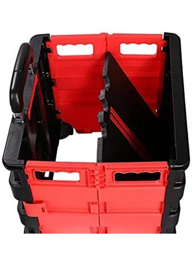 Generic Folding Two-Wheeled Cart Tool Carrier With Cover Plastic Lightweight Portable For Shopping Picnic Travel  - Image 4