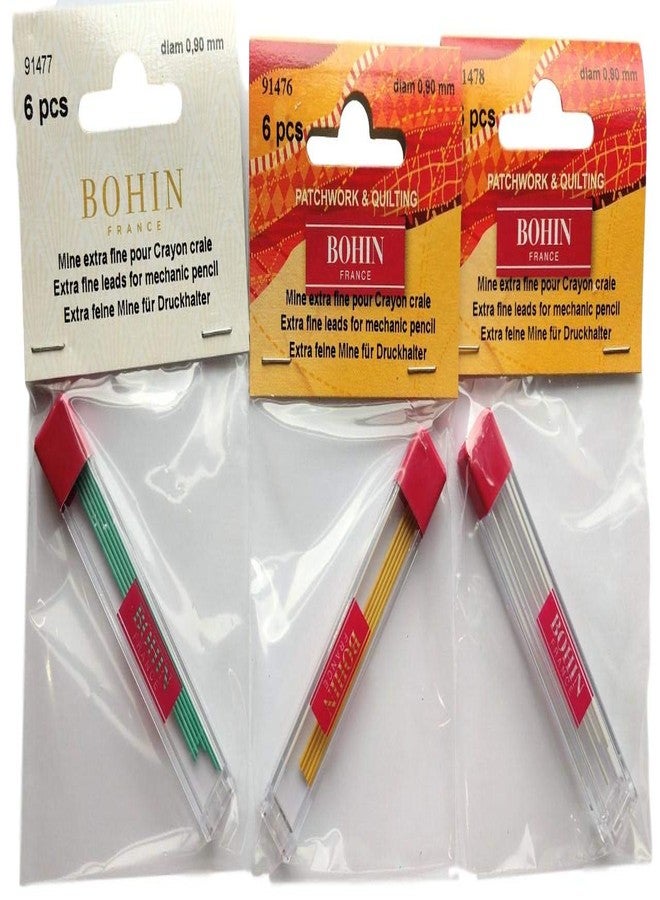 Bohin Chalk Pencil Refill- 3 Color Bundle-Yellow, Green and White - Image 1