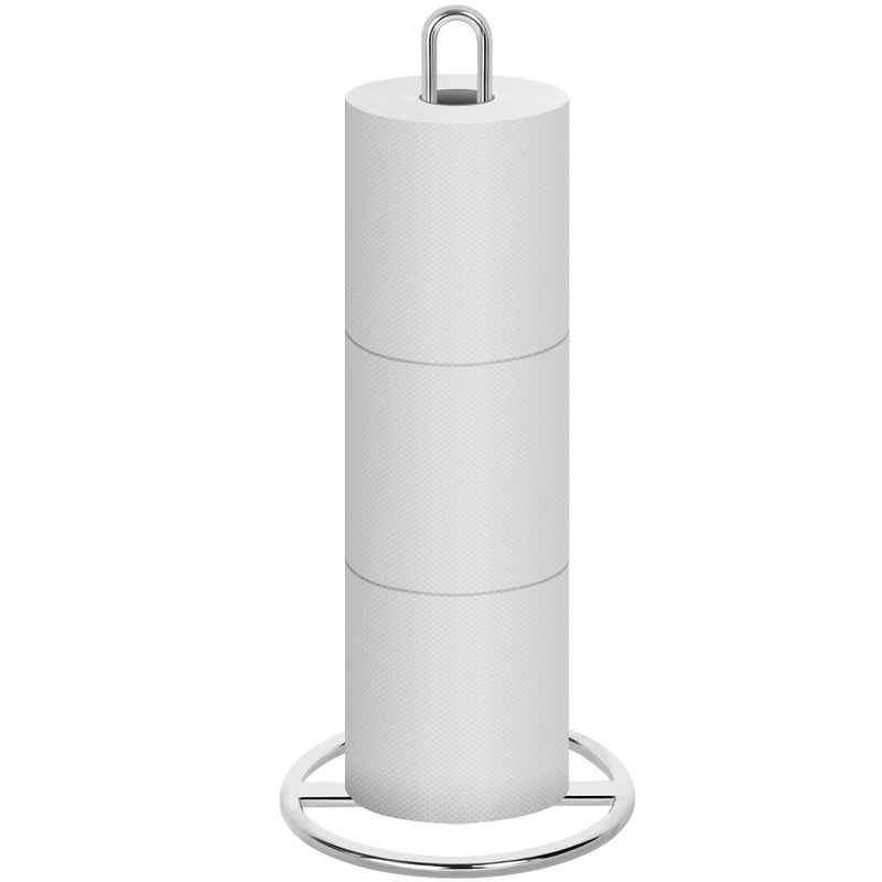 Toilet Paper Holder Stand OBODING Silver Freestanding Toilet Paper Holder for Storing 3 Rolls of Toilet Papers Silver