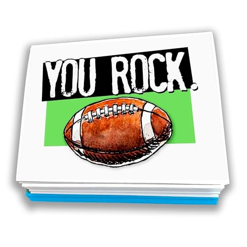 Play Strong Football You Rock Note Cards 12-Pack (4.25"x5.5") Illustrated Sports Powercards Thank You Note Card Set Perfect for Football Players, Coaches, Fans and Fanatics - They'll Love 'Em! - Image 1
