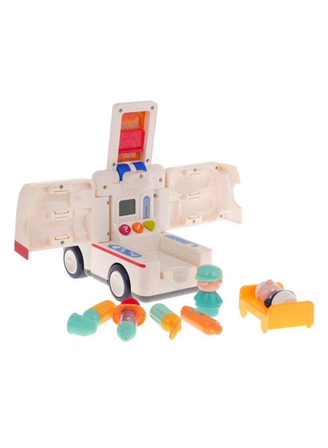 Hola Ambulance Car Toy for Ages 3+, Interactive Bump & Go Action with Lights & Sounds, 17x22.5x12.5cm - Image 3