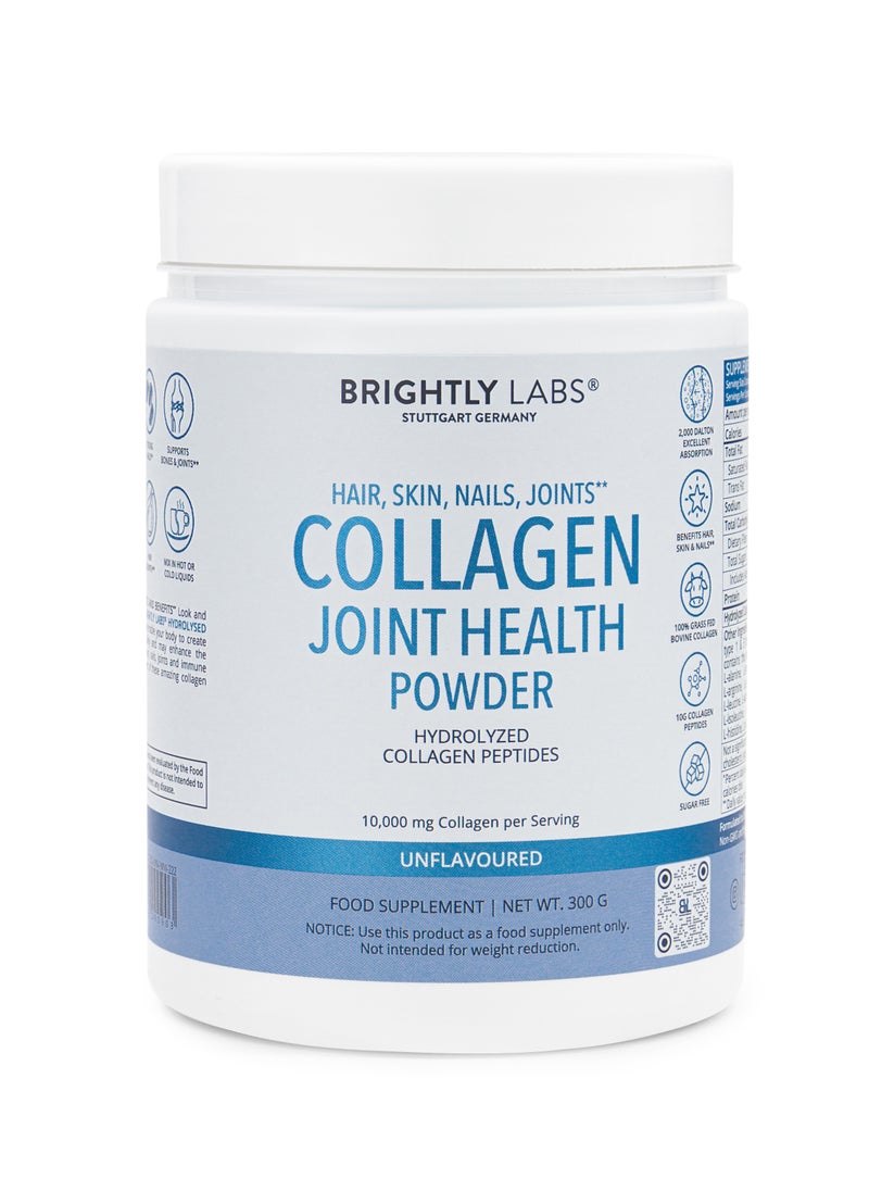 BRIGHTLY LABS Unlock The Power Of Hydrolyzed Collagen Peptides Powder: 300g Of Unflavored Formula, 10g Per Serving, 2000 Dalton  - Image 1