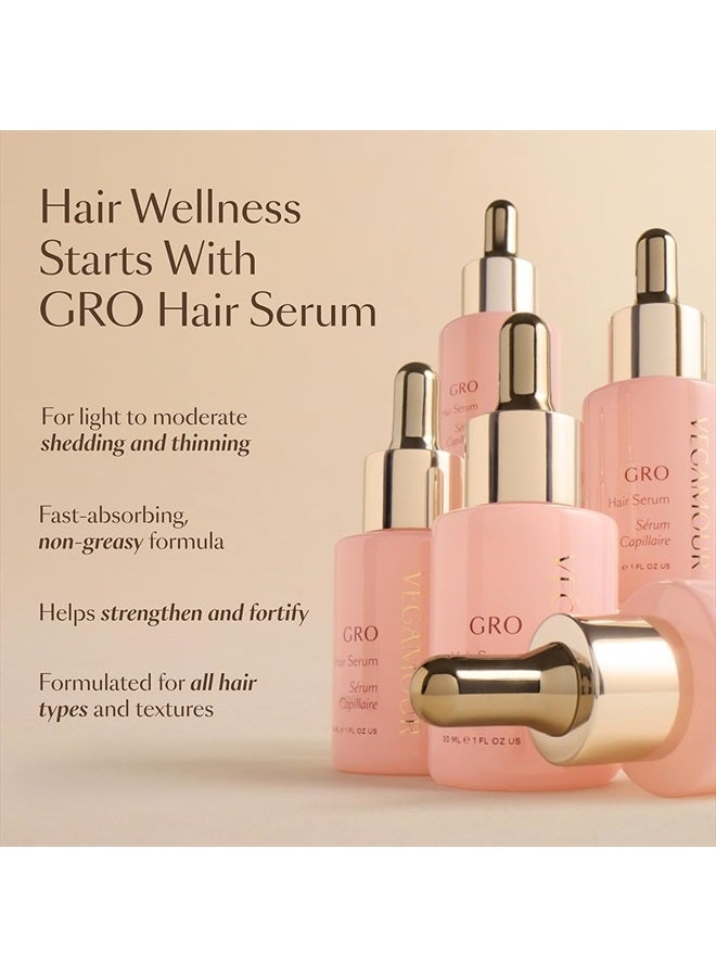 VEGAMOUR سيروم الشعر GRO، احصل على شعر أكثر كثافة وامتلاءً في غضون 90 يومًا، لا يجعل الشعر يبدو دهنيًا، رائحة البرغموت، 1 أونصة سائلة. - Image 3