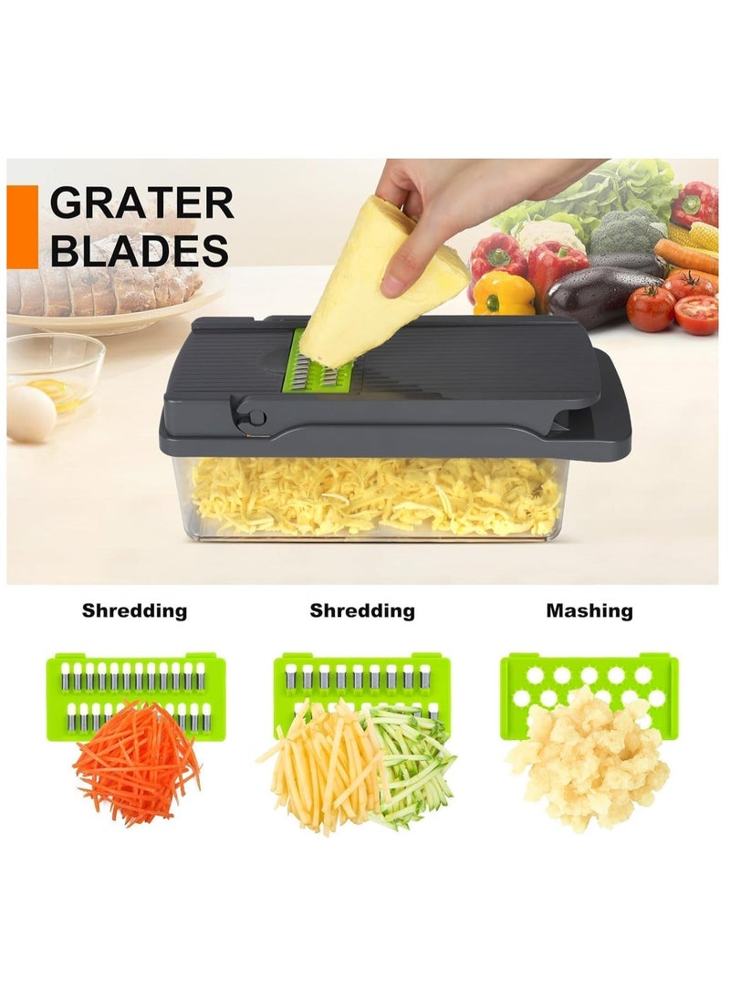 JAJEEK NEW Vegetable Chopper, Food Chopper, Pro 12-in-1 Multifunctional Onion Chopper, Veggie Chopper, Vegetable Slicer, Dicer, Cutter, Mandoline Slicer, Salad & Garlic Chopper with Container - Image 4
