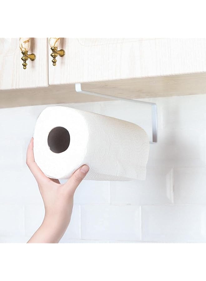 RuiHhome Paper Towel Holder Towel Rack Towel Bar Hooks For Kitchen Dispenser Under Cabinet Paper Roll Holders For Kitchen Bathroom Hanging Paper Towel Rack Paper Towels Rolls - Image 1