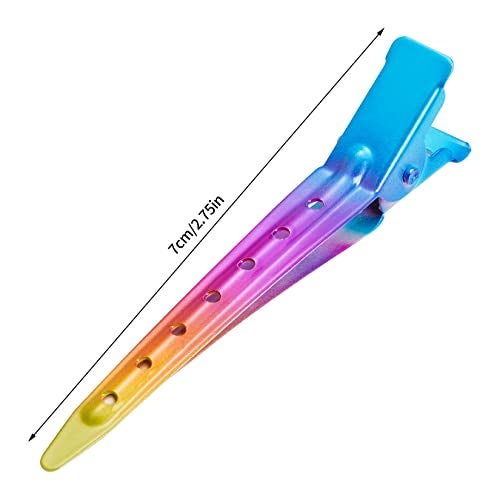 Bantoye 24 Packs Duck Bill Clips Bantoye 275 Inches Rustproof Metal Alligator Curl Clips with Holes for Hair Styling Hair Coloring Gradient Rainbow - Image 3