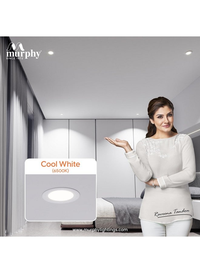 Murphy Polycarbonate Body 7W Coral LED Cool White Round Panel Conceal Down Light | Pack of 15 | Long-Lasting & Flicker-Free LED Light | Suited for 3 Inch Junction Box - Image 5