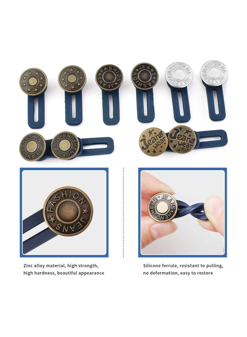 Excefore Pants Extender Button, 5 Styles Waistband Extender Buttons for Men and Women, No Sew Instant Extend Buttons - Image 2