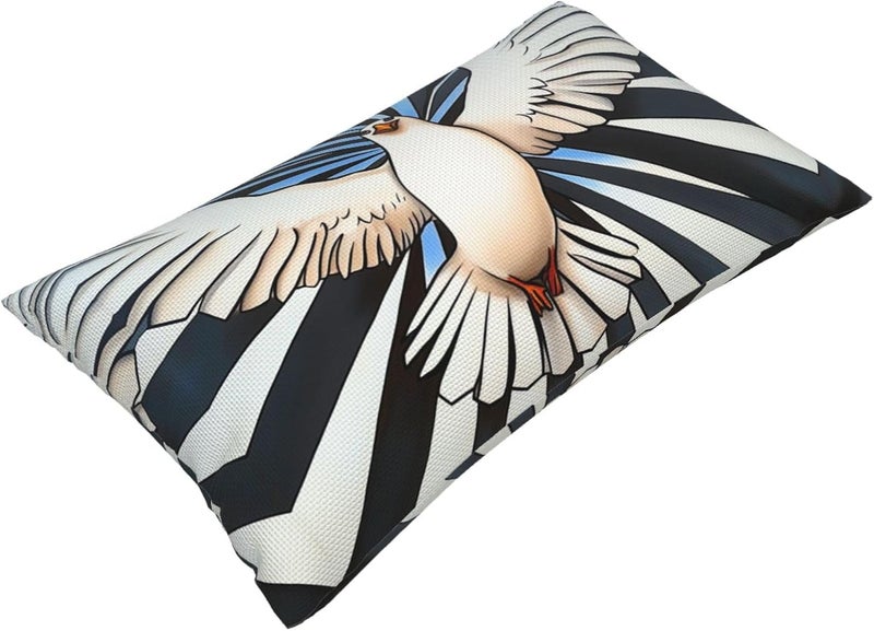 Unique and Stylish Pillow Cases - with Full-Sided Double-Sided Print, Perfect for Home Decor and Gifting White Dove Pattern 12"x20" - Image 3