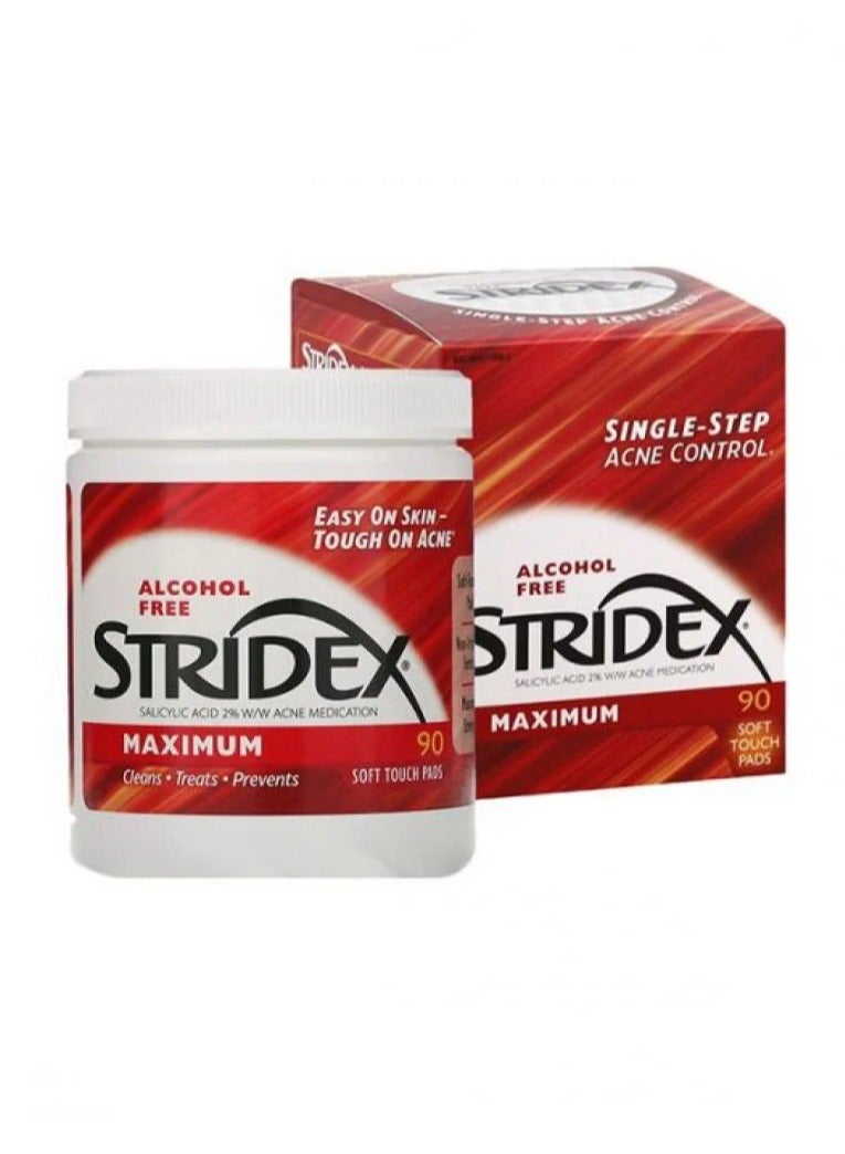 سترايدكس مسحات قطنية ماكسيموم للعناية بحب الشباب 90 قطعة - Image 1
