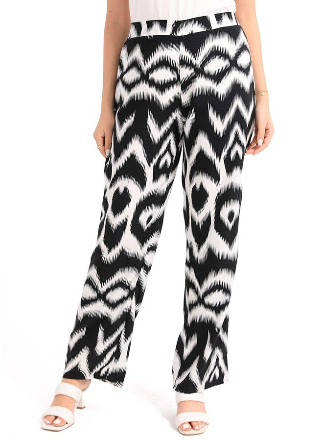 Carina black-white-patterned-pants 