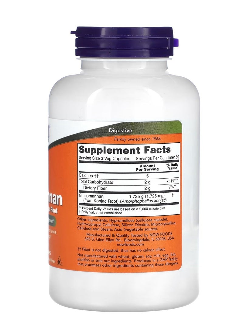 now Glucomannan 575 mg 180 Veg Capsules - Image 2